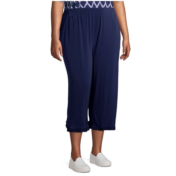 Michael Kors Pants - NWT Michael Kors Navy Blue Wide Leg Capris Size XL